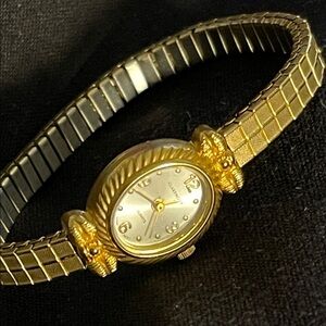 Geneva Gold Watch with Silver Face